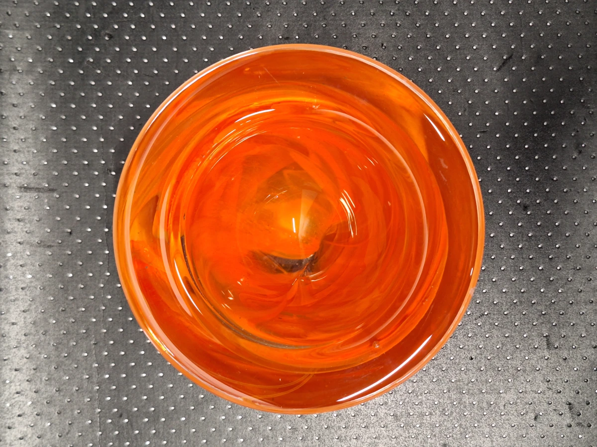 Kosta Boda Atoll grote oranje design schaal van Anna Ehrner - foto 6