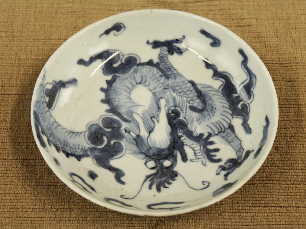 2-delig blauw-wit porseleinen set – schaal en kommetje - foto 3