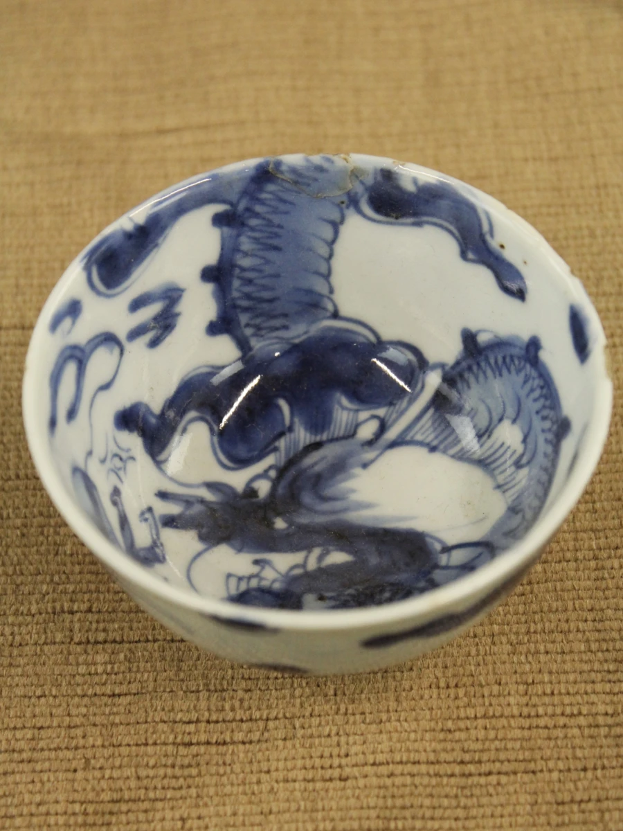 2-delig blauw-wit porseleinen set – schaal en kommetje - foto 7