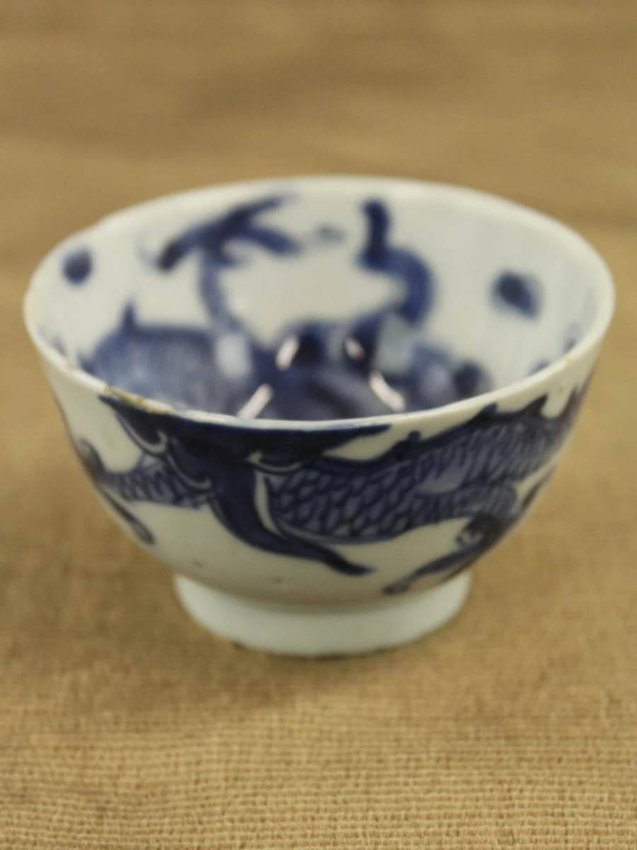 2-delig blauw-wit porseleinen set – schaal en kommetje - foto 9