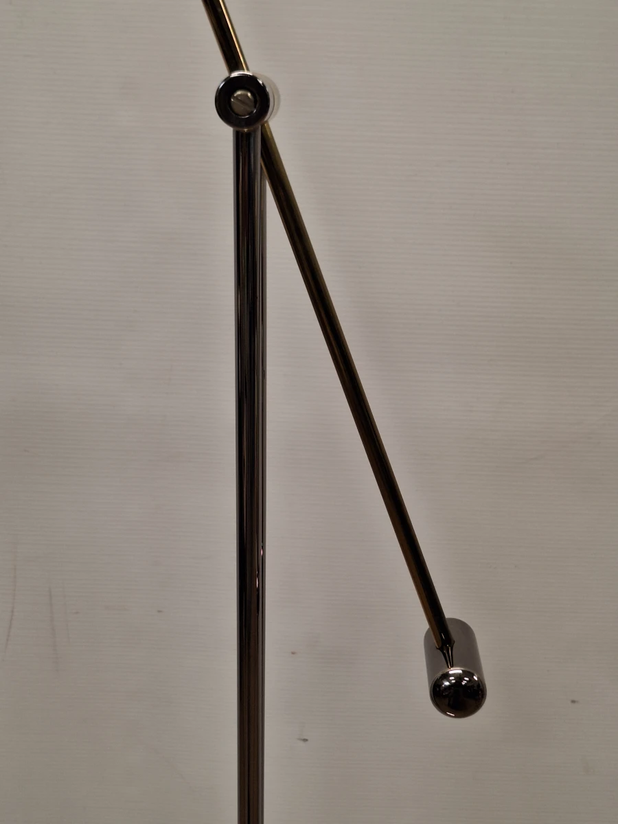 Vintage Massive boogvloerlamp met contragewicht - chroom en messingkleurig metaal, jaren ’80 - foto 6