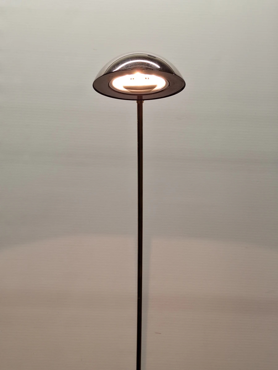 Vintage Massive boogvloerlamp met contragewicht - chroom en messingkleurig metaal, jaren ’80 - foto 11