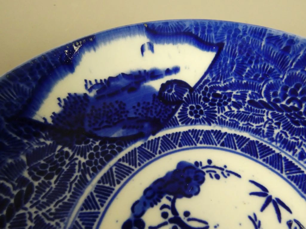 Japans blauw-witte porseleinen bord - foto 8