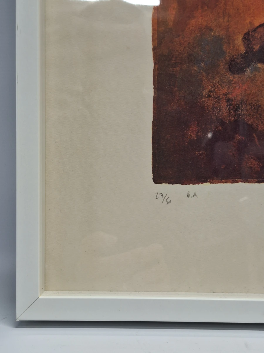 Gelimiteerde kunstzeefdruk / lithografie - figuur met schaduwen (nummer 27/50, E.A.) - foto 8