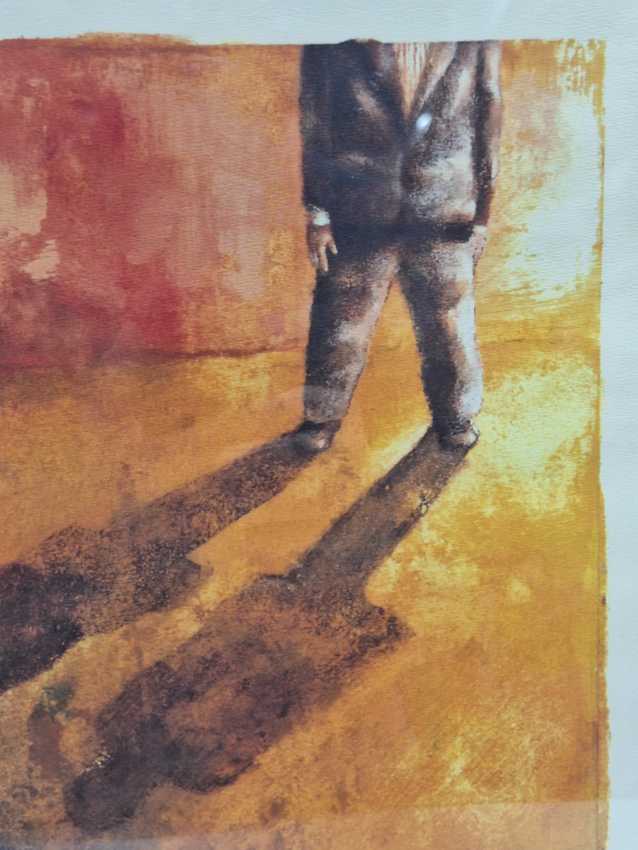 Gelimiteerde kunstzeefdruk / lithografie - figuur met schaduwen (nummer 27/50, E.A.) - foto 3