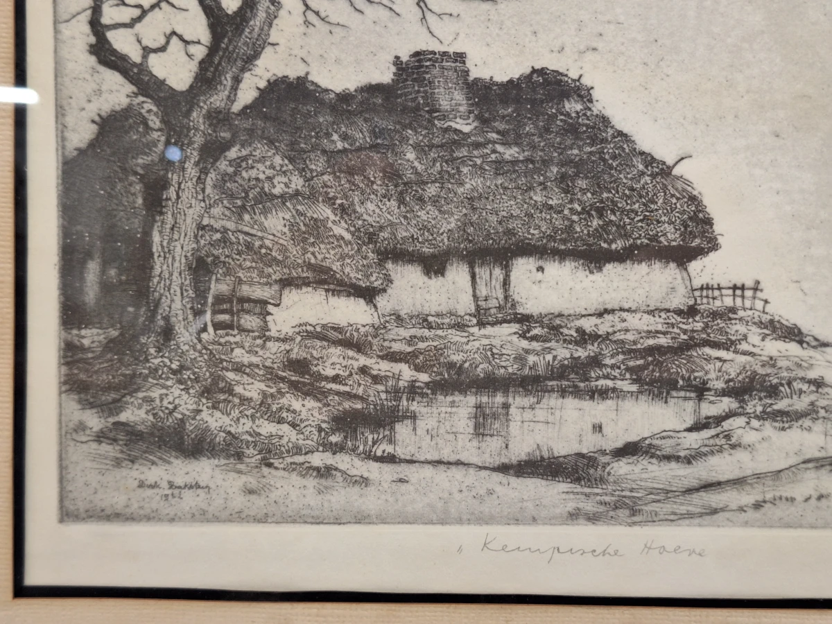Originele ets 'Kempische Hoeve' - Dirk Baksteen - 1952 - foto 3