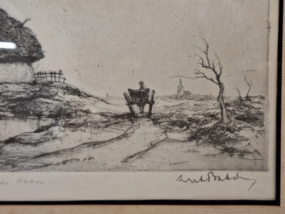 Originele ets 'Kempische Hoeve' - Dirk Baksteen - 1952 - foto 5
