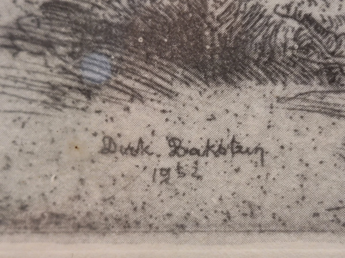 Originele ets 'Kempische Hoeve' - Dirk Baksteen - 1952 - foto 8