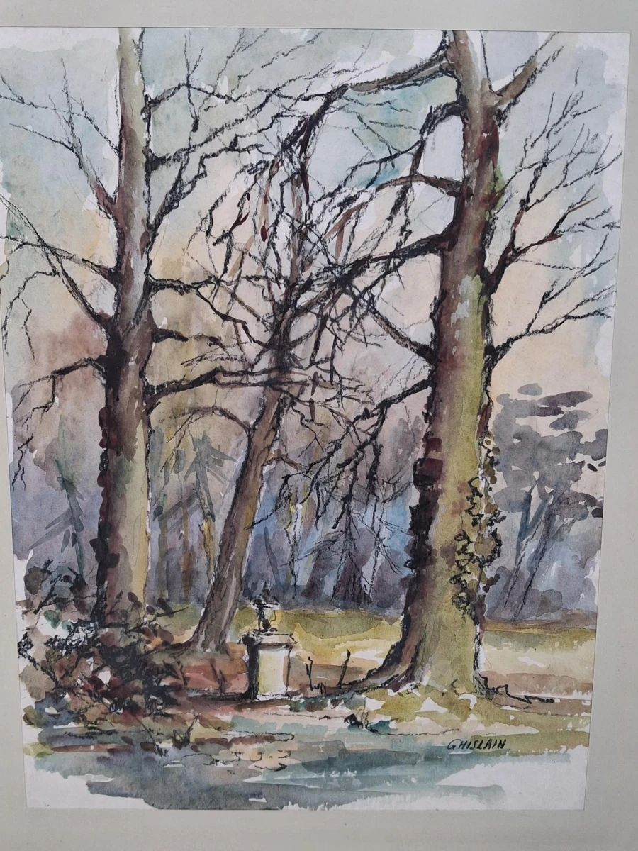 Aquarelschilderij van een bosrijk landschap, door Laurence Ghislain - foto 2