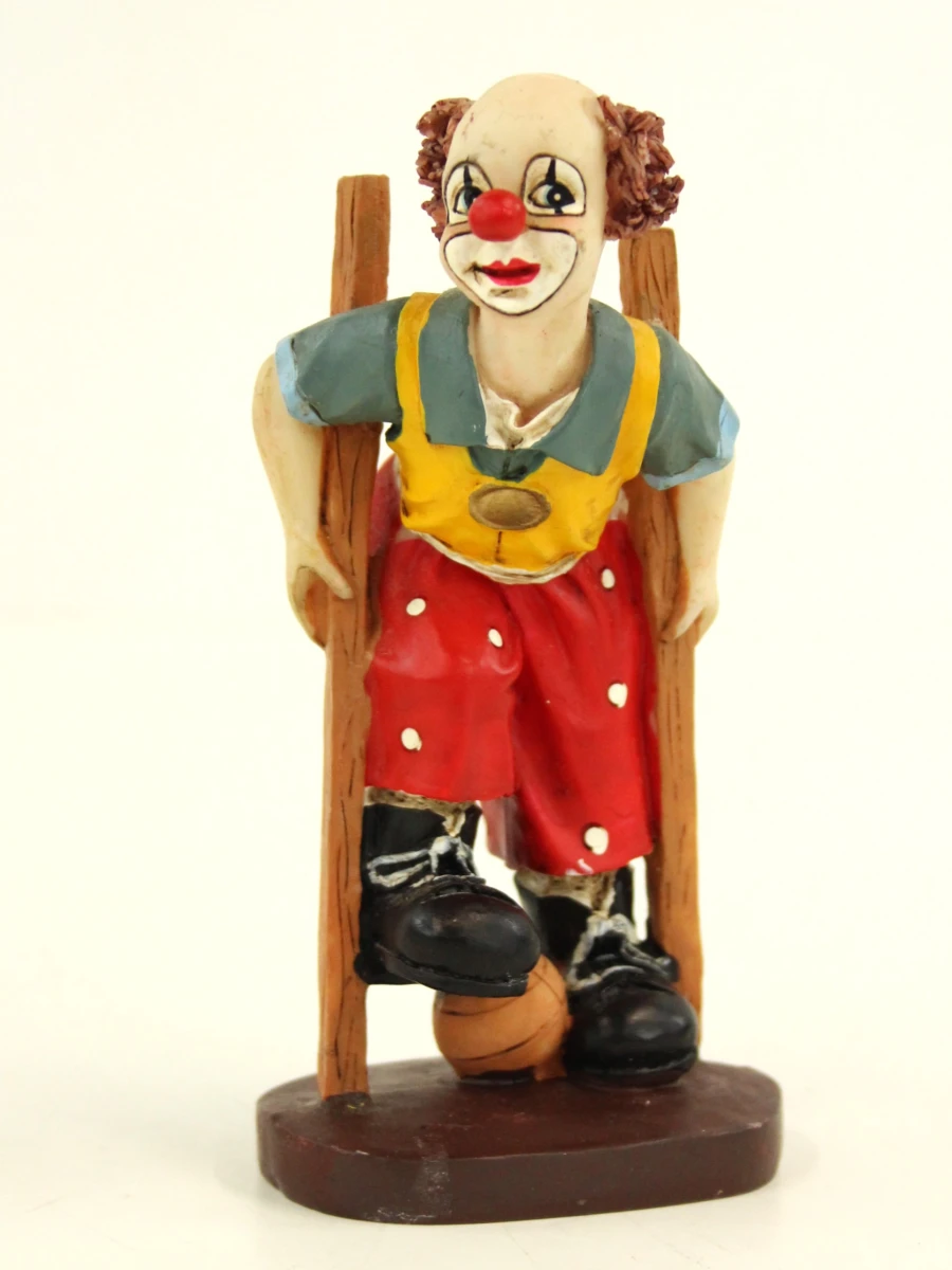 4 decoratieve clownbeeldjes – diverse uitvoeringen – handbeschilderd - foto 4