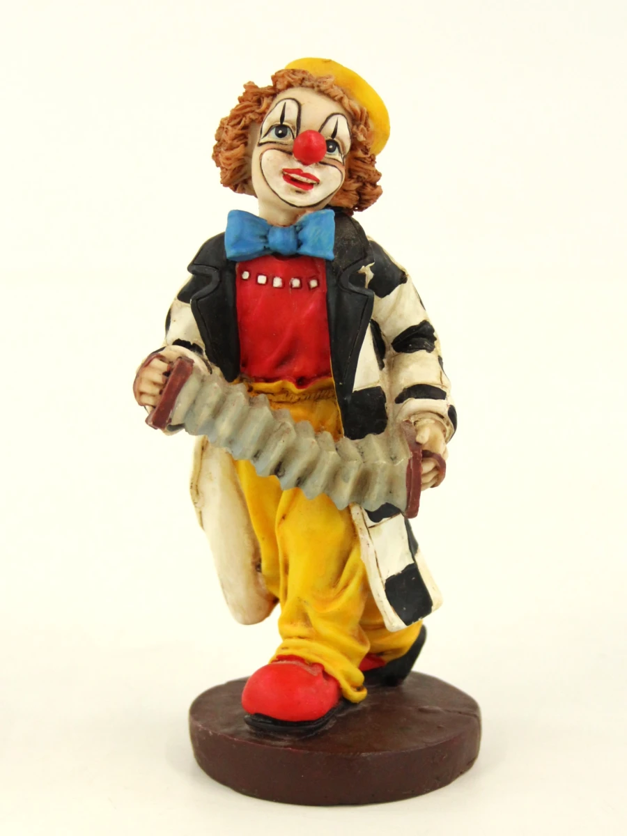 4 decoratieve clownbeeldjes – diverse uitvoeringen – handbeschilderd - foto 5