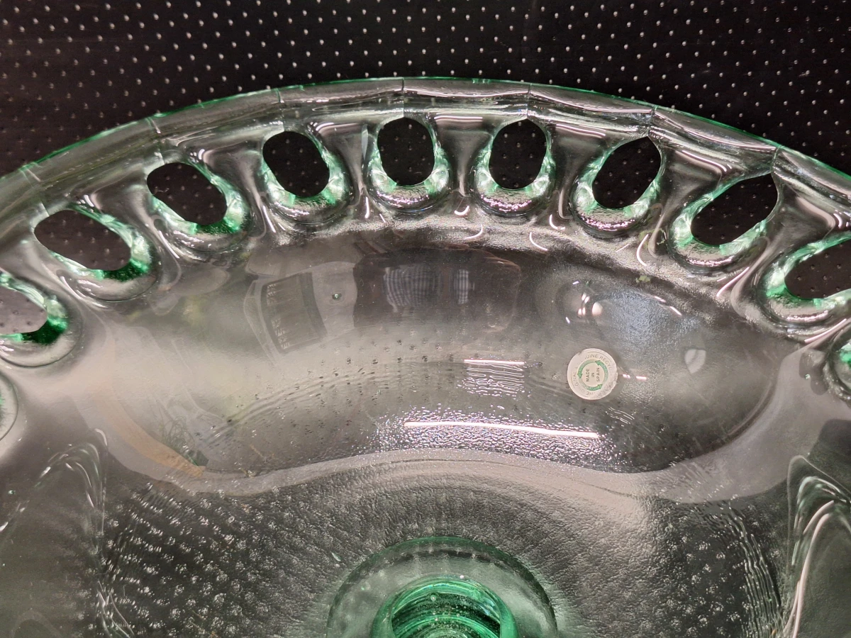 Fruitschaal van groen Spaans glas op voet - Vidrios San Miguel - foto 5