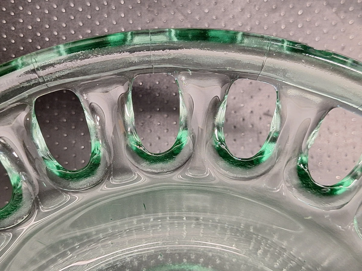 Fruitschaal van groen Spaans glas op voet - Vidrios San Miguel - foto 8