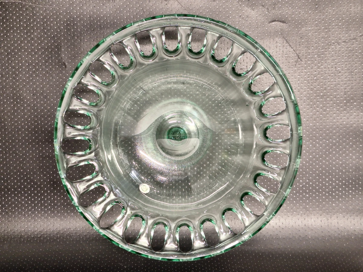 Fruitschaal van groen Spaans glas op voet - Vidrios San Miguel - foto 6