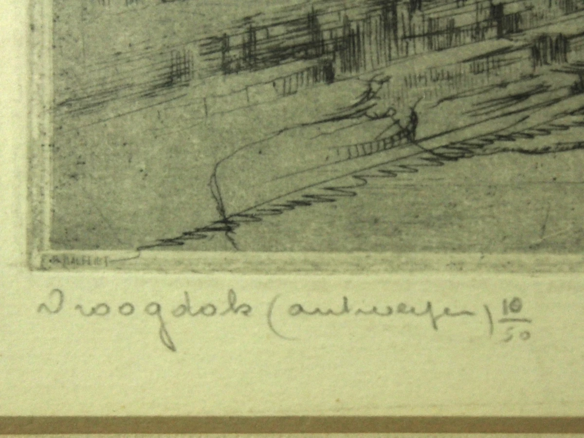 Romain Malfliet (1910-2006) ets 'Droogdok Antwerpen' - foto 8
