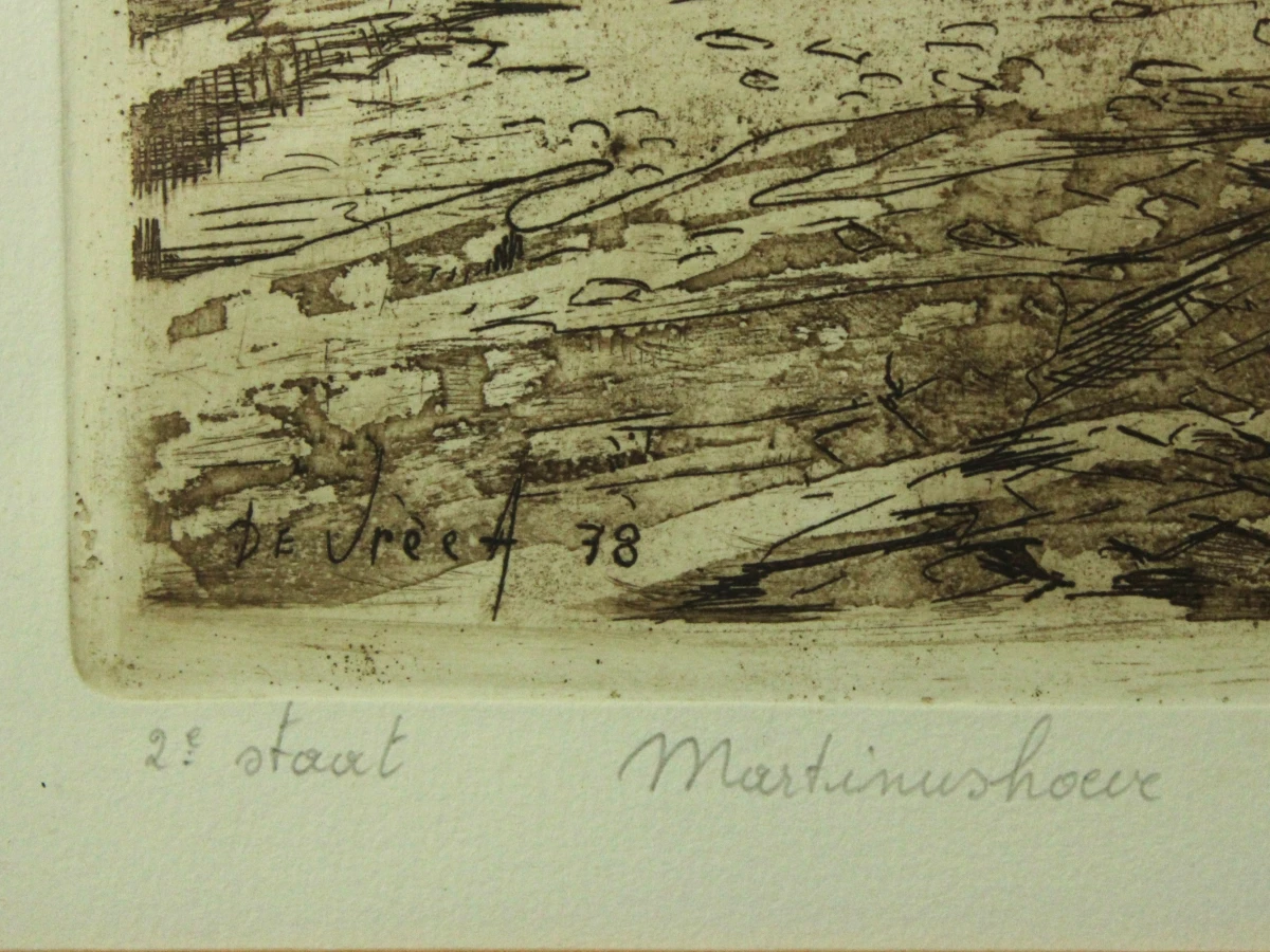 Albert De Vree (1942-2022) ets 'Martinushoeve Zandvliet' 1978 - foto 8