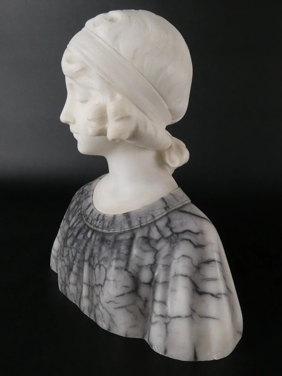 Decoratieve art-nouveaubuste van een jong meisje, V. Vaerenbergh - foto 5