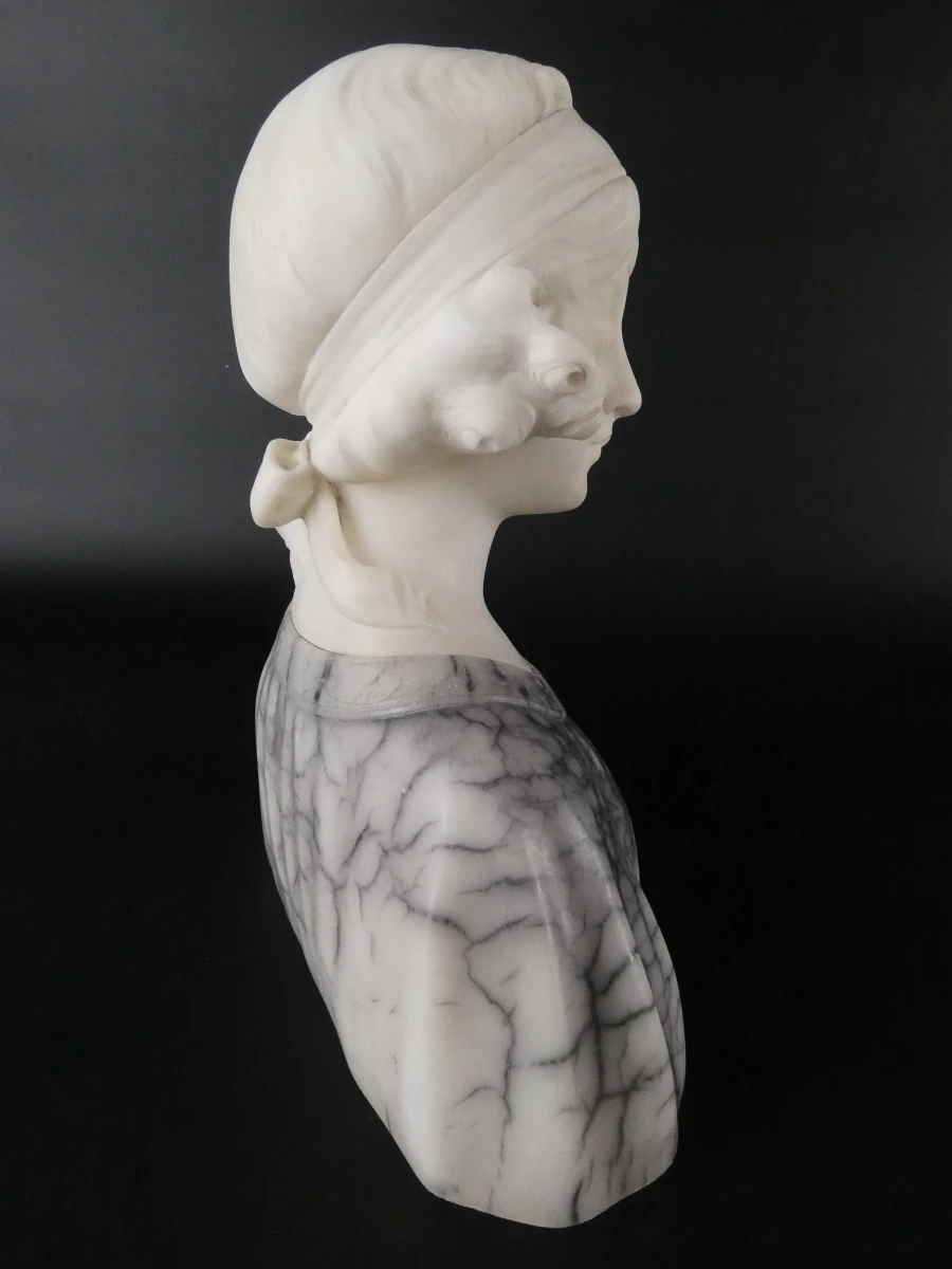 Decoratieve art-nouveaubuste van een jong meisje, V. Vaerenbergh - foto 7
