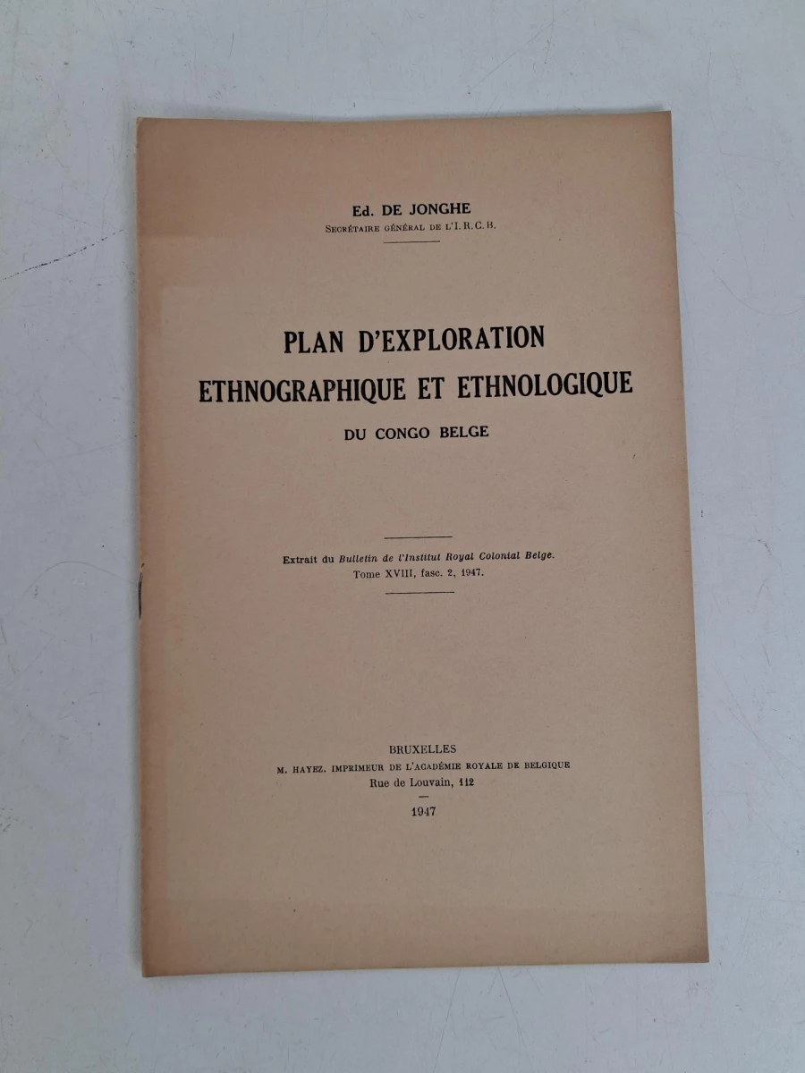 Plan d'Exploration Ethnographique et Ethnologique du Congo Belge