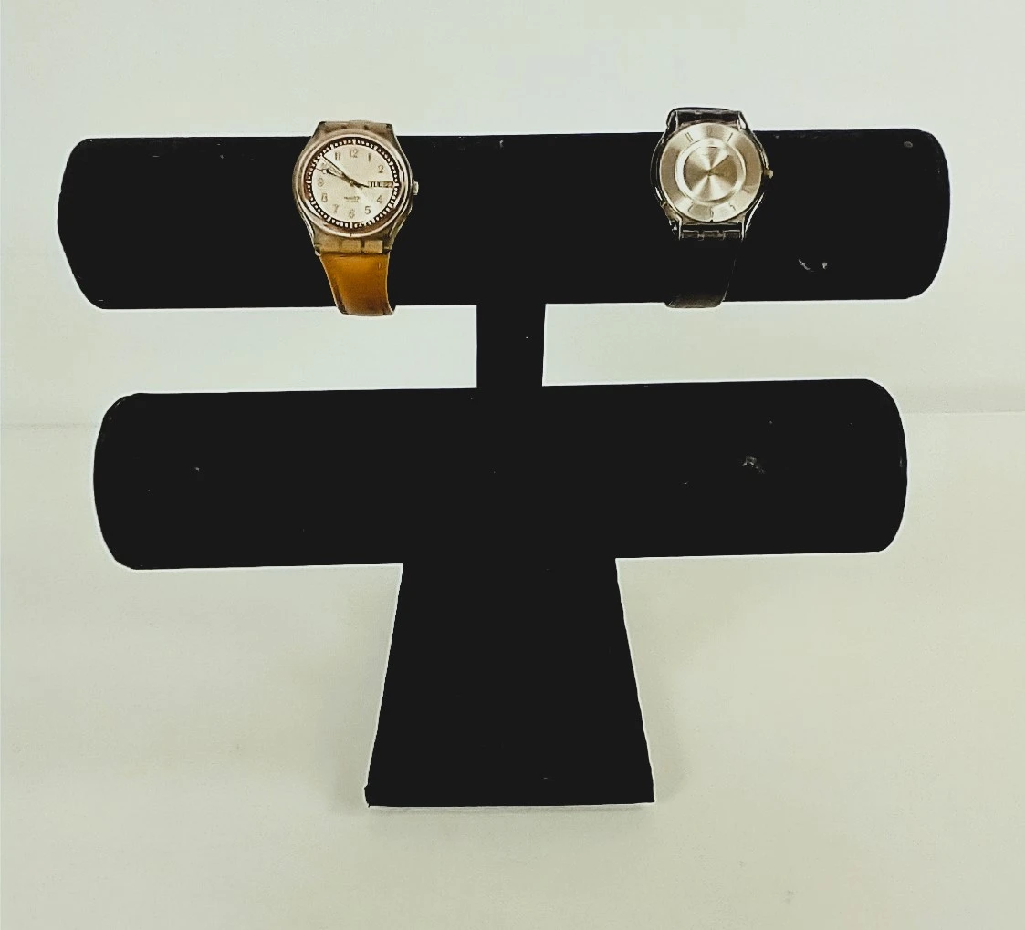 2 vintage Swatch polshorloges met lederen band - foto 9