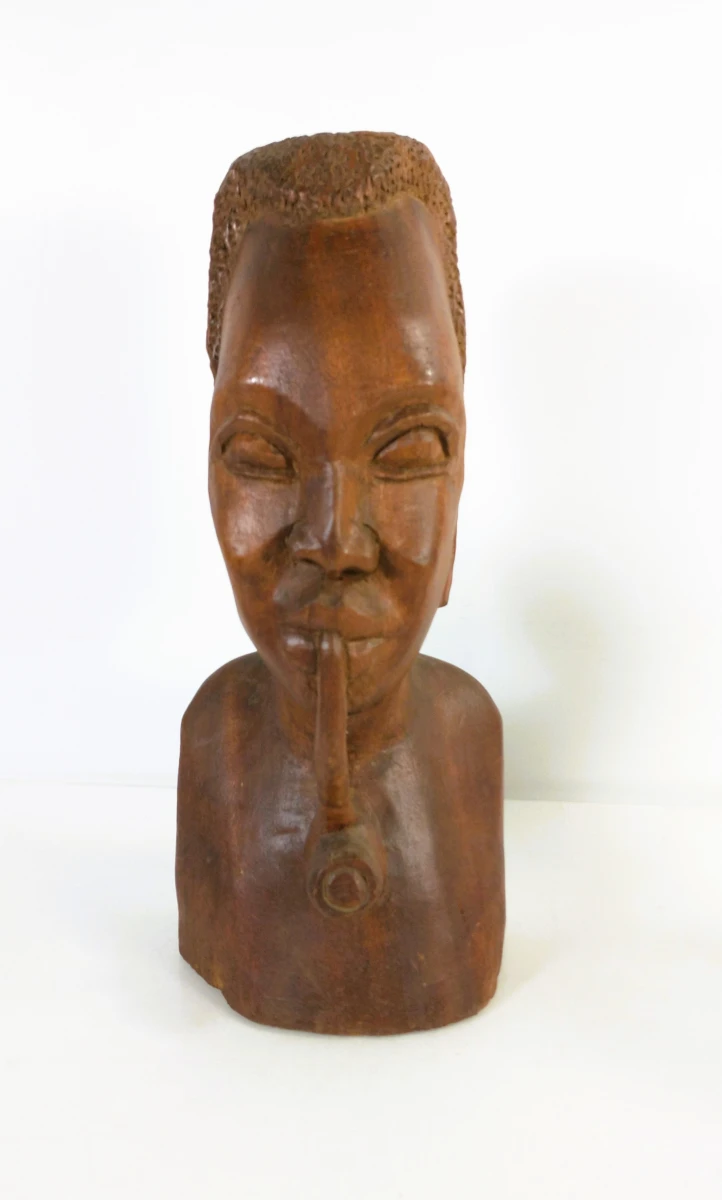 Twee Afrikaanse houten bustes, handgesneden, 20e eeuw - foto 4