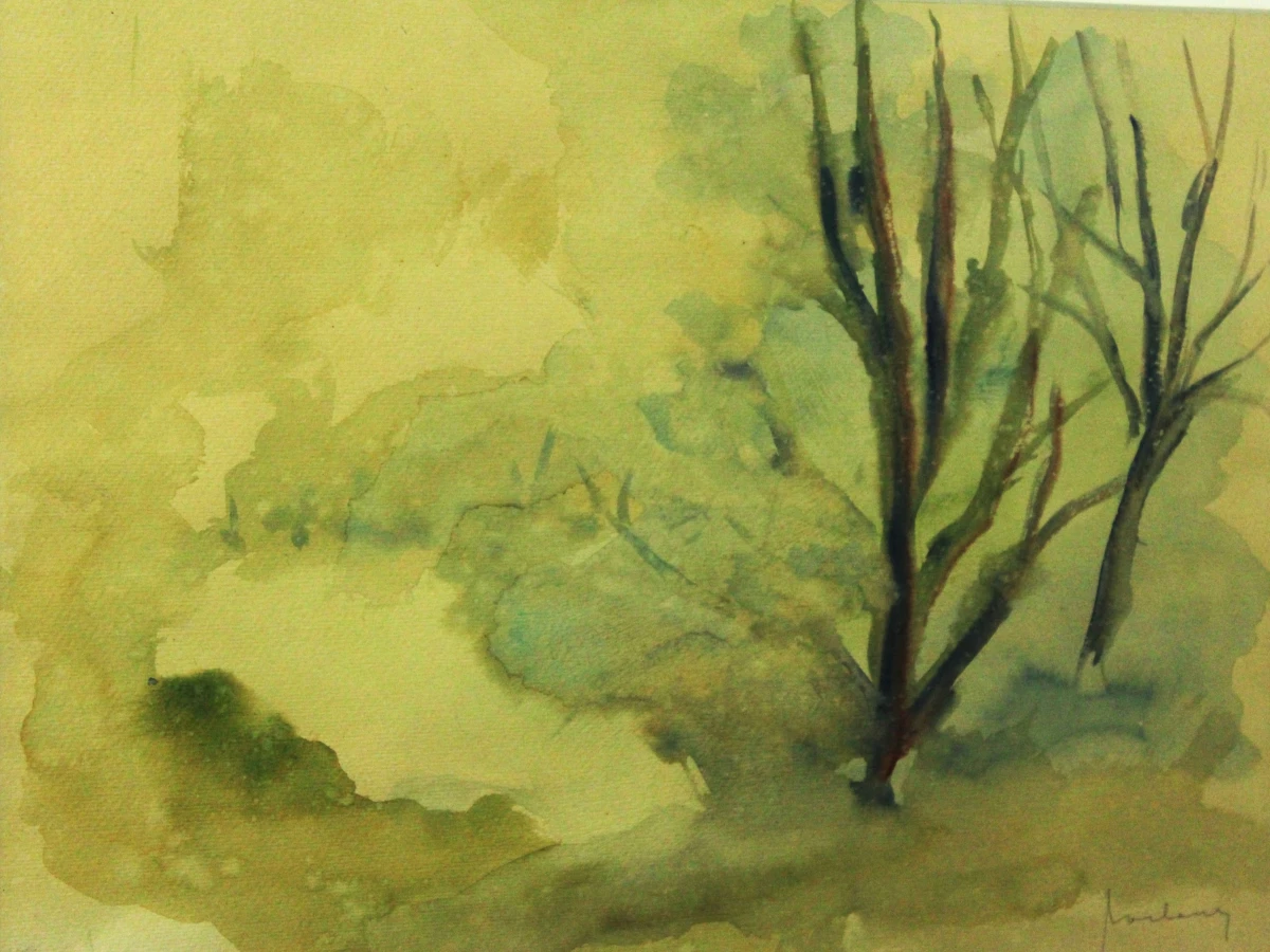 Karel Roelants (1921–1999) aquarel 1987 "Mist" - foto 6