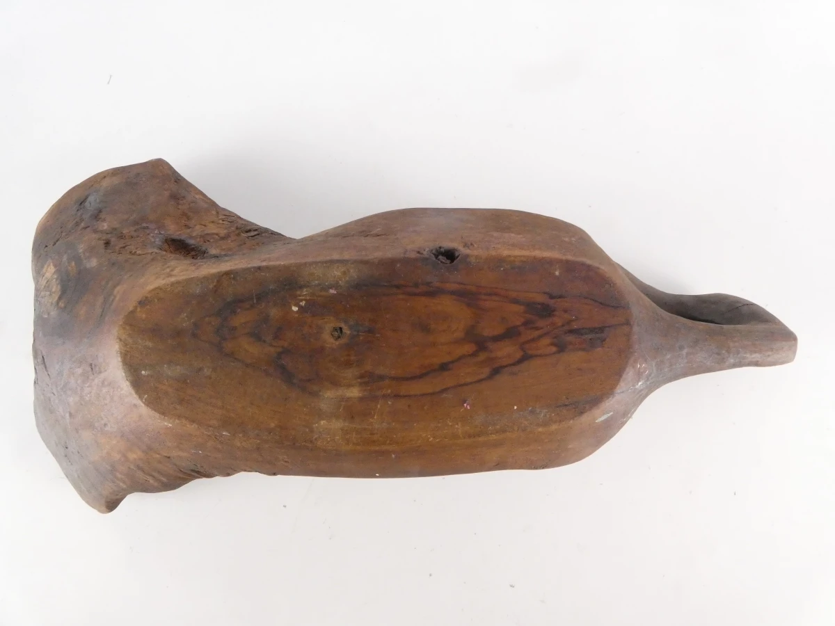 Vintage handgesneden houten trog - foto 10