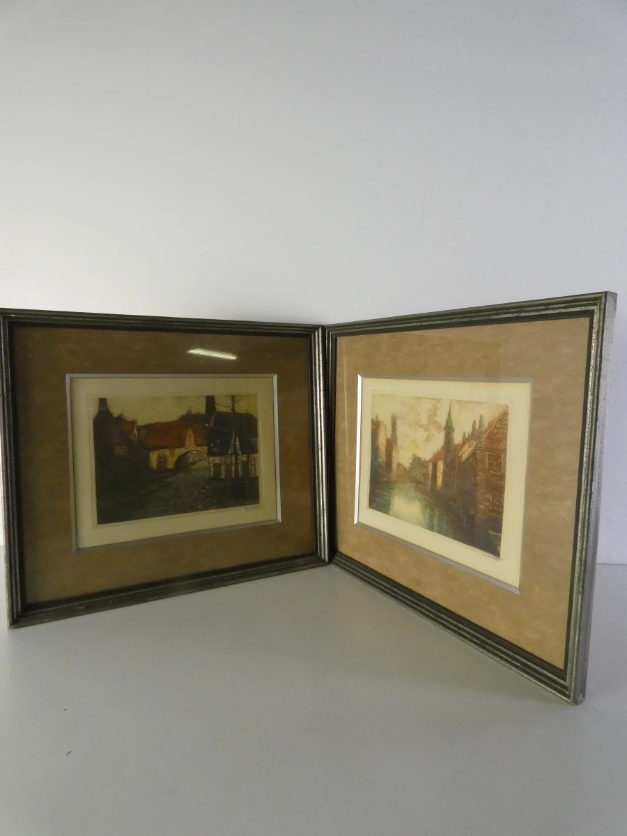 Paar vintage kleuretsen van historisch Brugge - Alfred Van Neste - foto 2