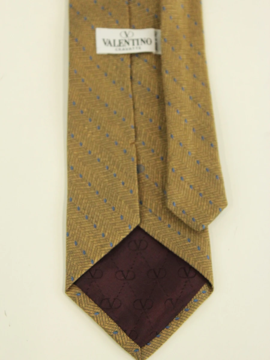 Lot van 4 vintage zijden designerstropdassen - Yves Saint Laurent, Christian Dior, Valentino & Lanvin - foto 4
