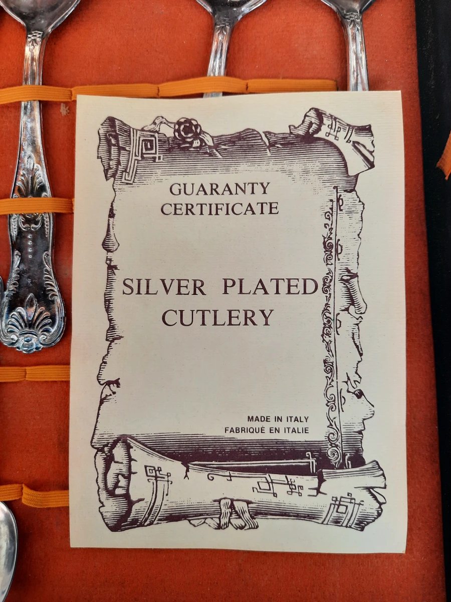 Klassiek Verzilverd Luxe Bestek (Met Certificaat) – Italiaans Vintage