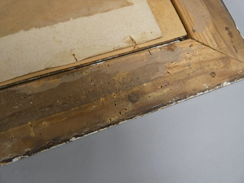 Twee Antieke Portretten in Houten Lijst - foto 11
