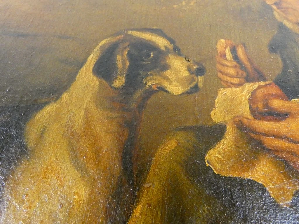 Schilderij - Jager met jachthonden in een landschap - foto 3