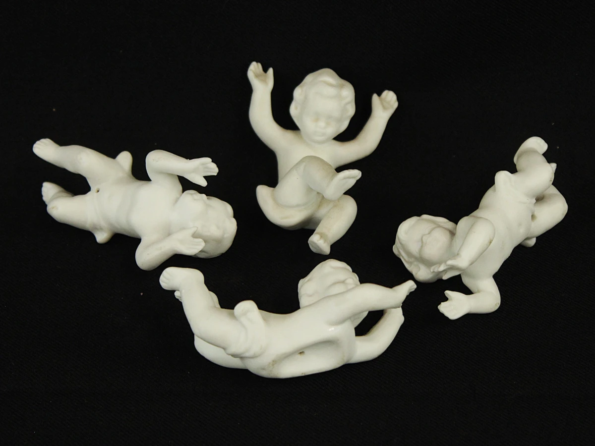 4 Tiny Putti porseleinen biscuitfiguren - foto 2