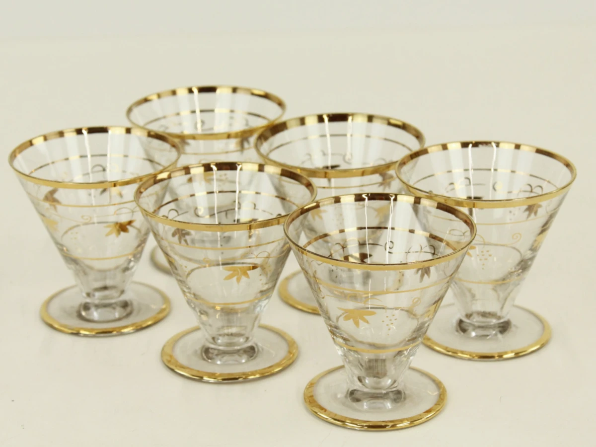 18 Libbey Royal Fern-cocktailglas verfijnd gouden bladversiering - foto 2