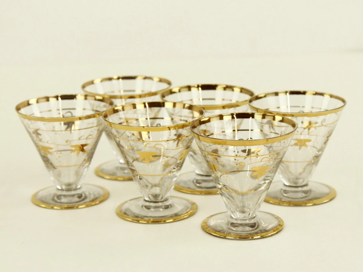18 Libbey Royal Fern-cocktailglas verfijnd gouden bladversiering - foto 4