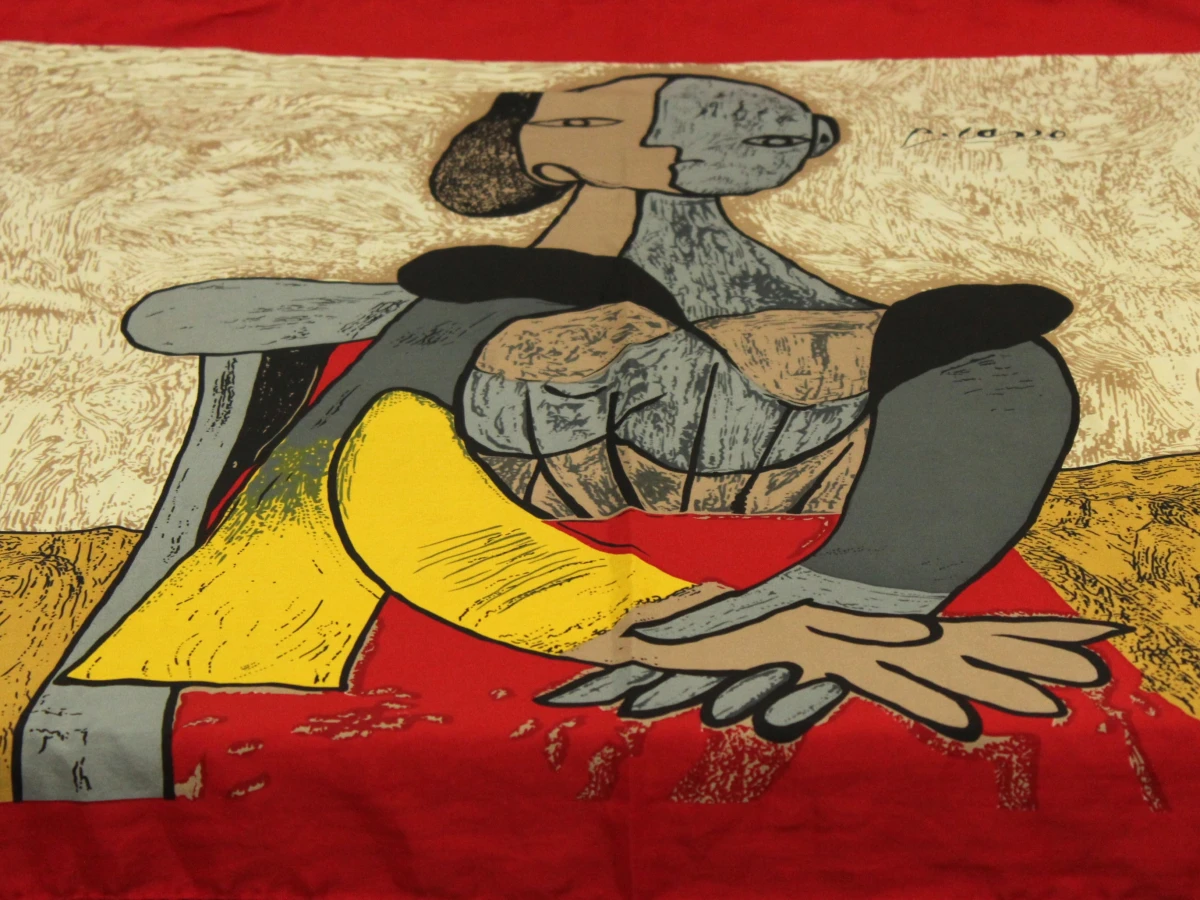 Vintage zijden foulard met Picasso-motief - 82 x 82 cm - foto 3