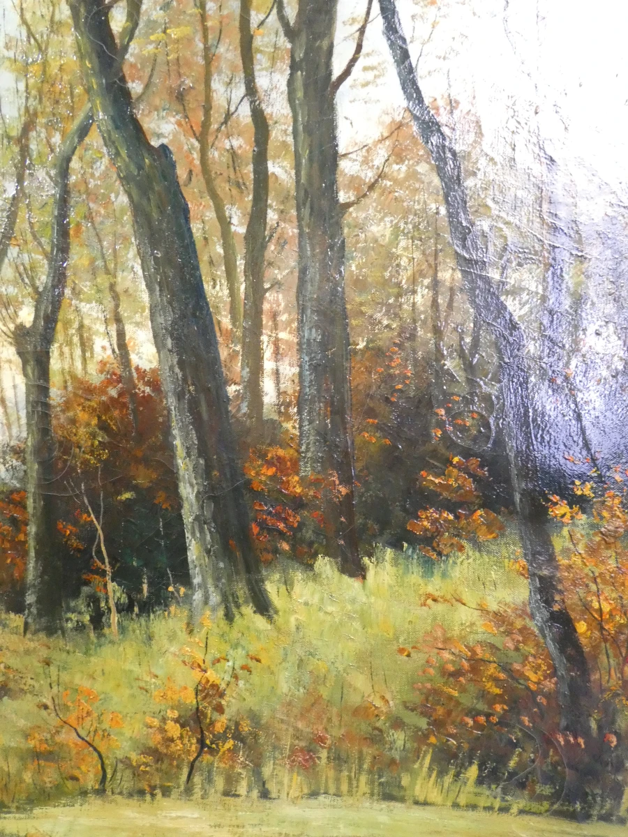 Gesigneerd olieverfschilderij van Henri Staps - Rouge-Cloître (96x122 cm) - foto 5