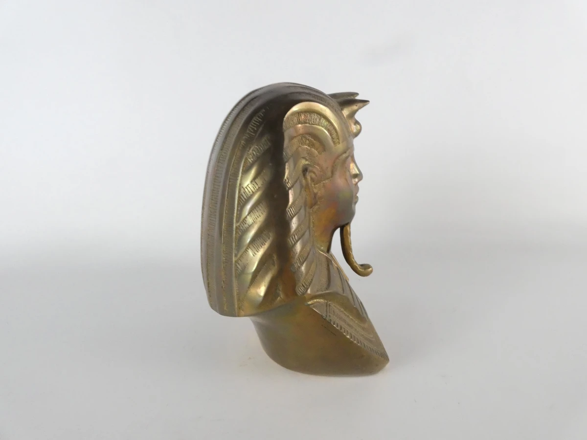 Decoratieve vintage messing buste van Toetanchamon - foto 5
