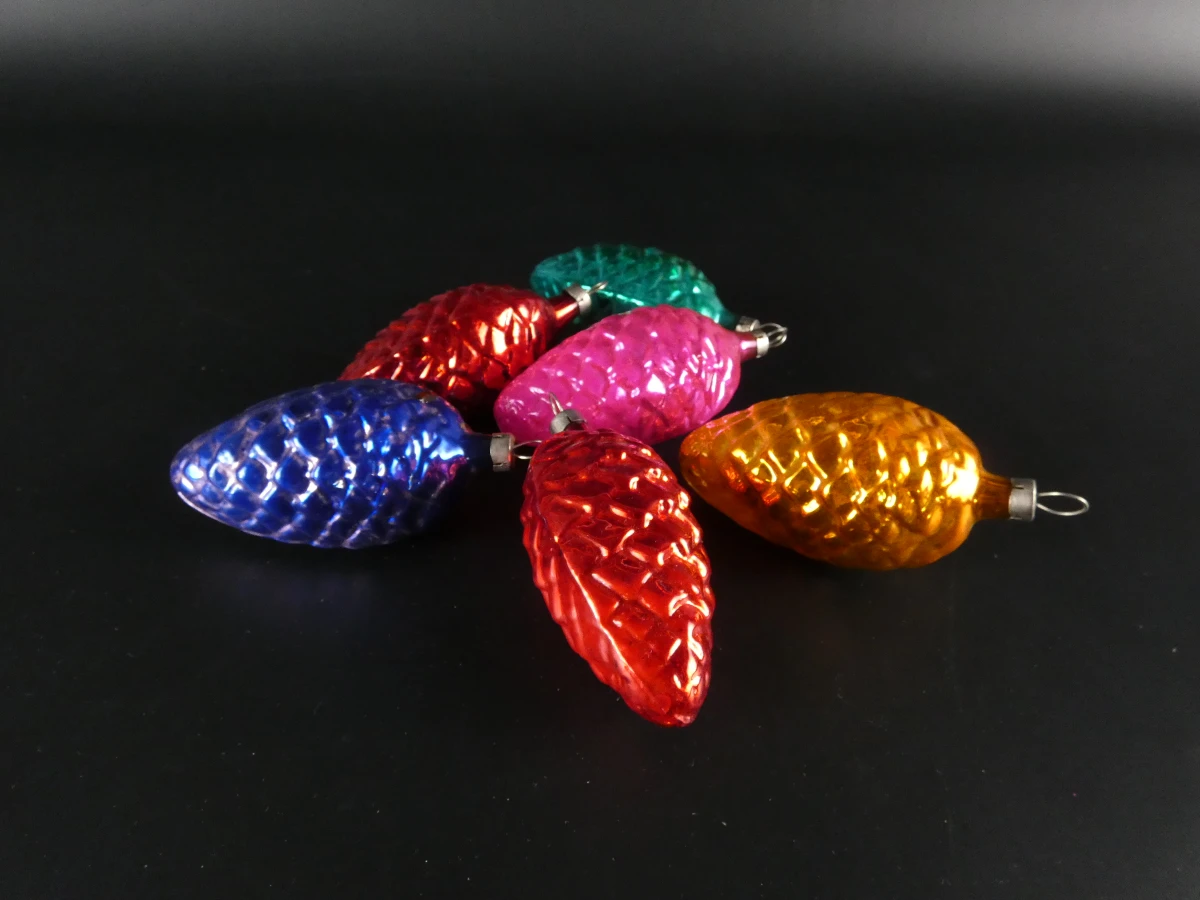 Vintage glazen kerstornamenten en pieken voor de kerstboom (43 stuks) - foto 12