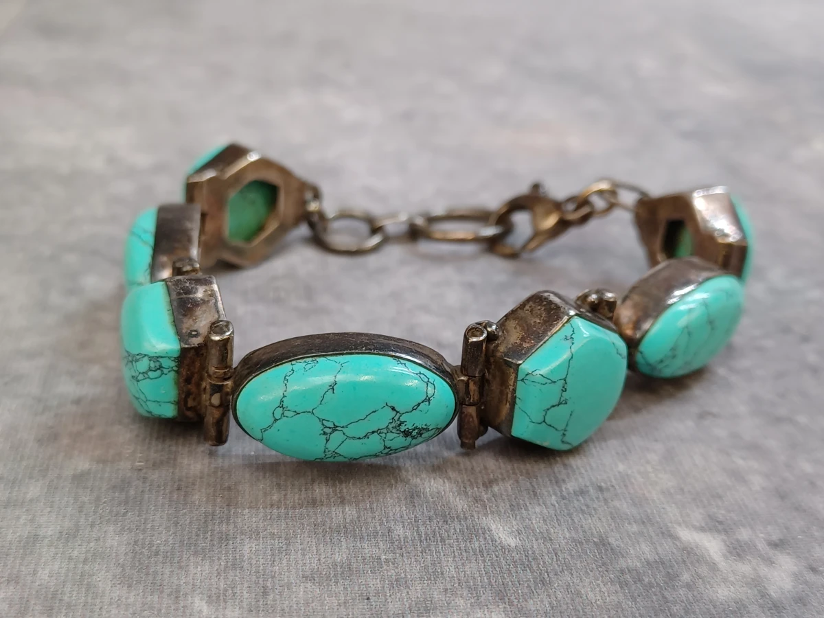 Zilveren hanger en armband met turquoise stenen - foto 8