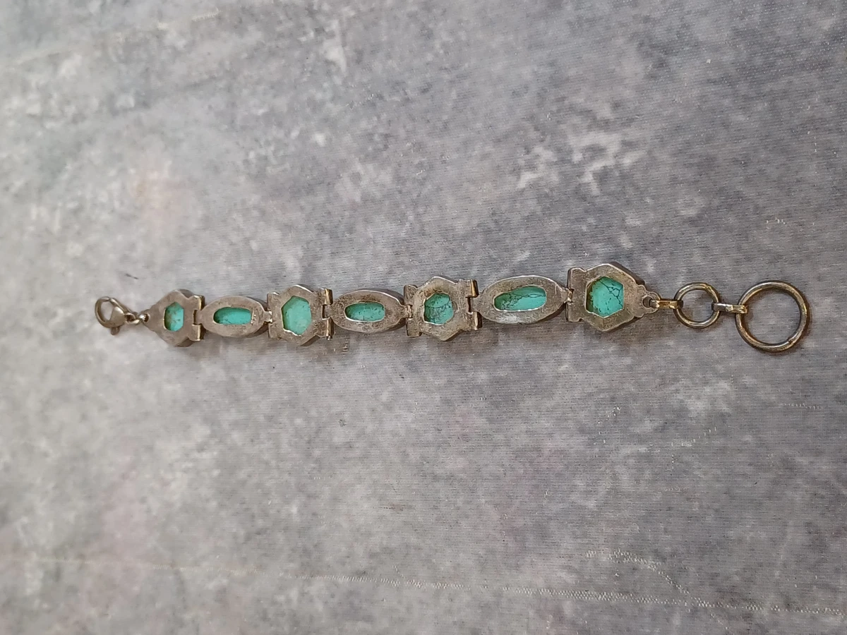 Zilveren hanger en armband met turquoise stenen - foto 13