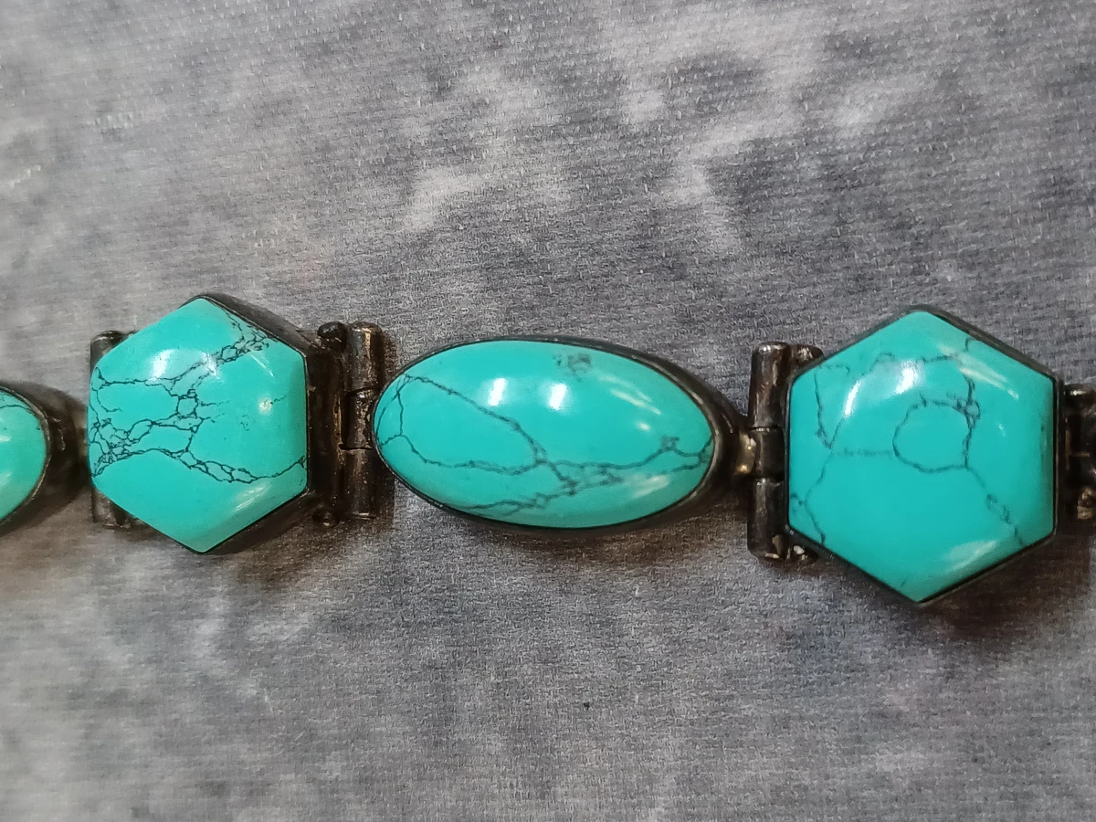 Zilveren hanger en armband met turquoise stenen - foto 9