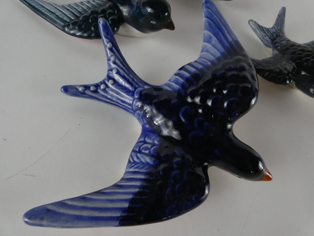 Keramische zwaluw wanddecoratieset (4 stuks) - foto 4