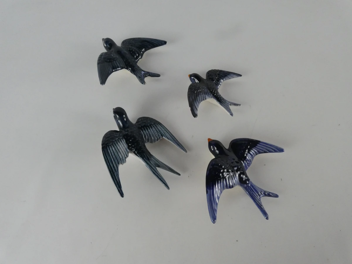 Keramische zwaluw wanddecoratieset (4 stuks) - foto 2