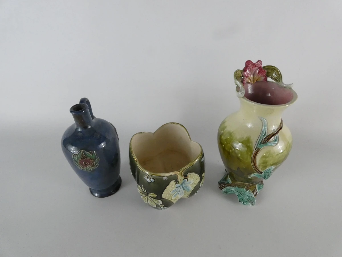 Exquisite Art Nouveau Keramiek Trio – Bohemen, Engeland, Frankrijk - foto 11