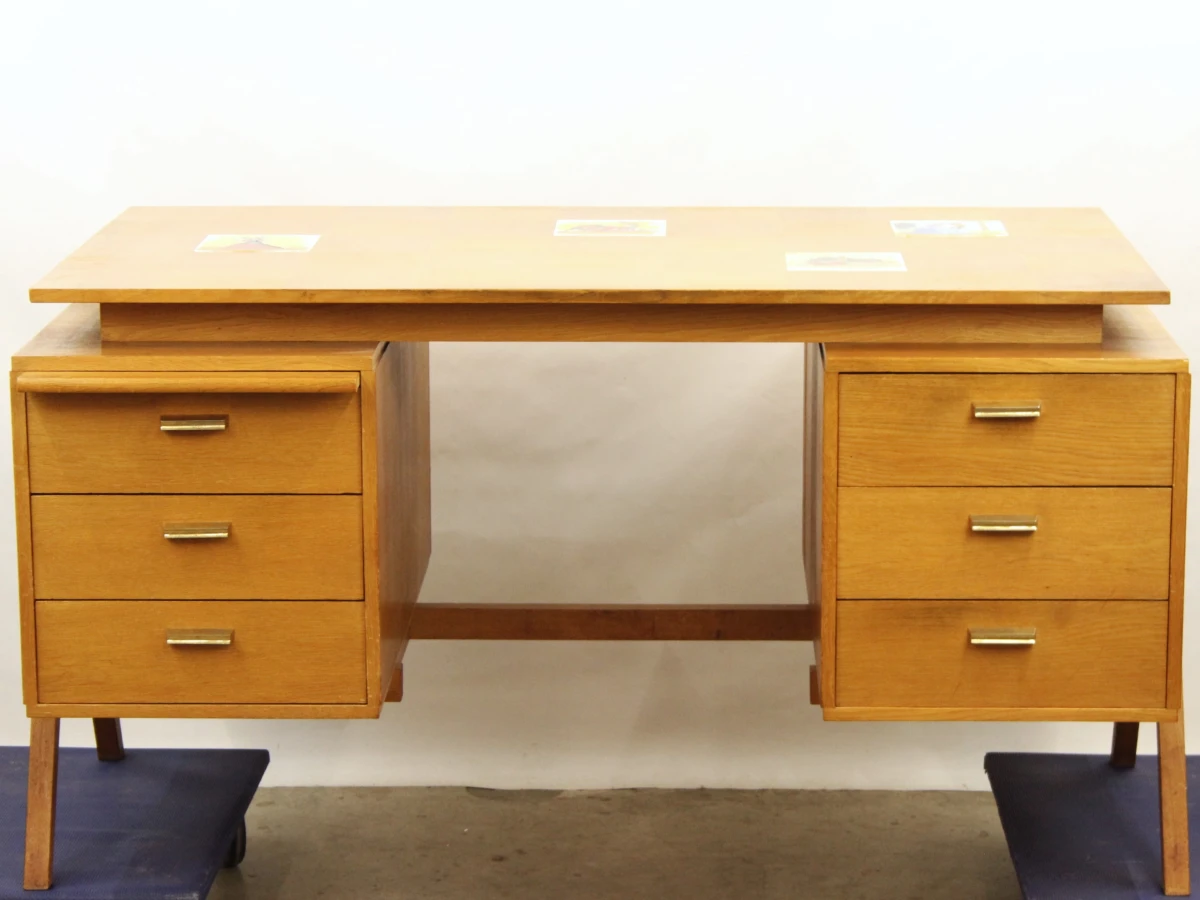 Vintage Mid-Century bureau met ingelegde Spaanse tegels – Jaren 60/70 - foto 2