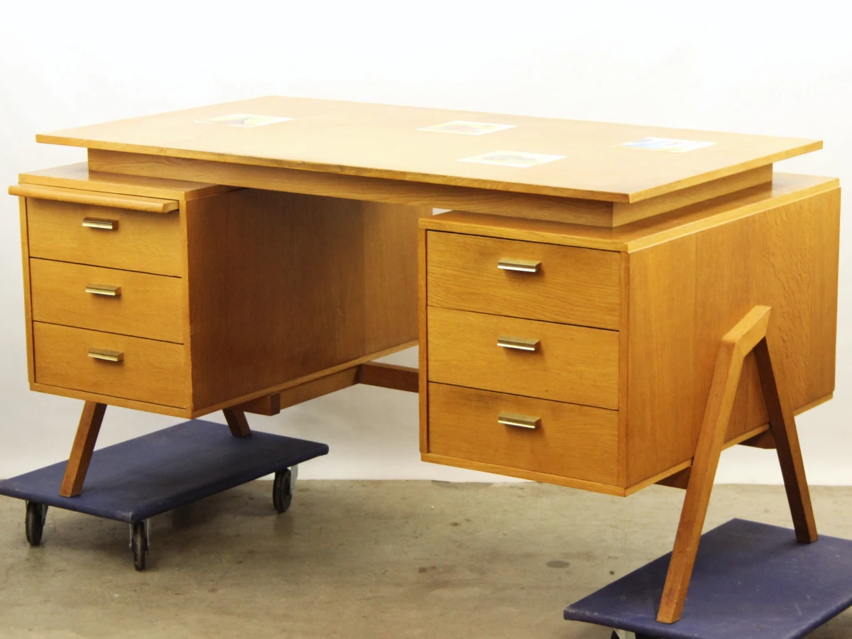 Vintage Mid-Century bureau met ingelegde Spaanse tegels – Jaren 60/70 - foto 6