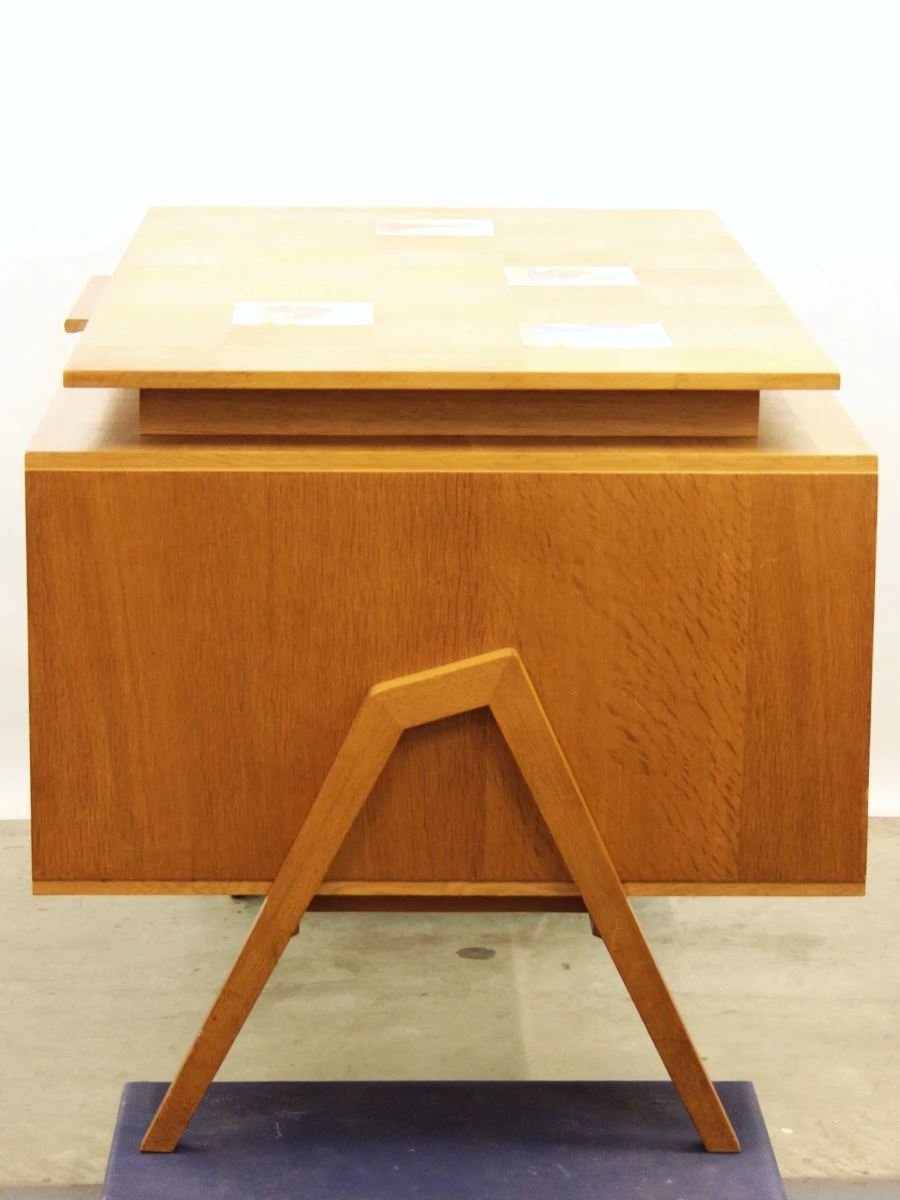 Vintage Mid-Century bureau met ingelegde Spaanse tegels – Jaren 60/70 - foto 7