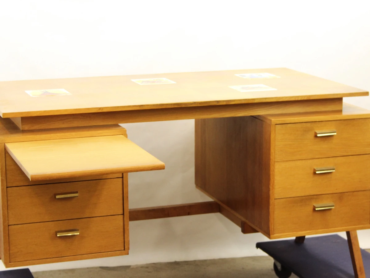 Vintage Mid-Century bureau met ingelegde Spaanse tegels – Jaren 60/70 - foto 10
