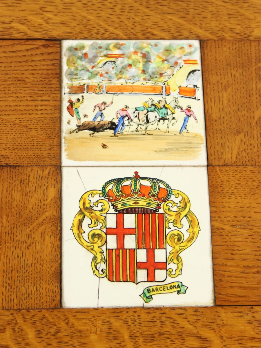 Vintage mid century bijzettafel met spaanse tegels - foto 6